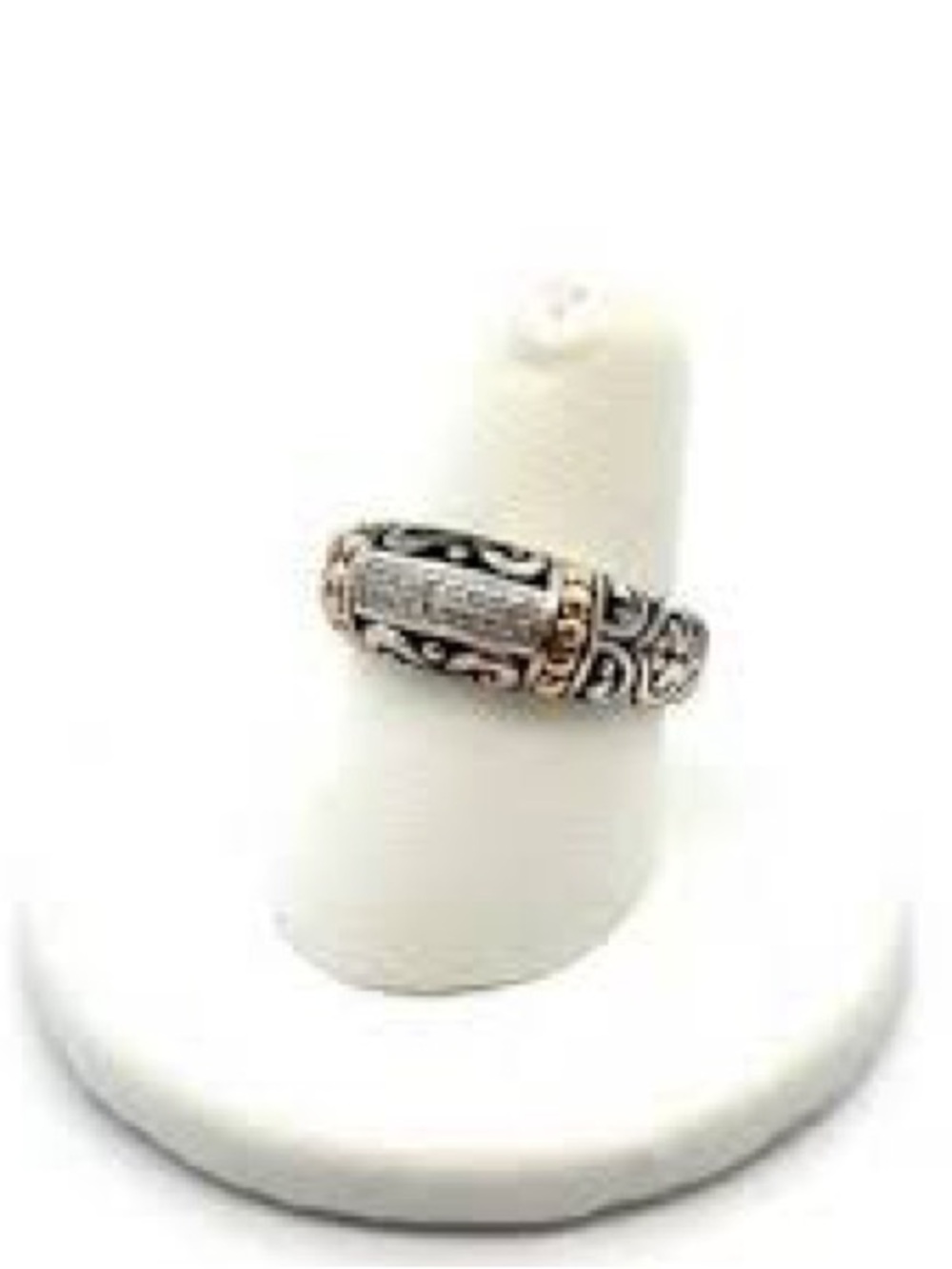 Effy Sterling Silver and Gold Accented Diamond Ring - Picture 2 of 3